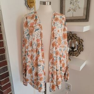 HAYDEN Floral Open-Front Cardigan Size 1X